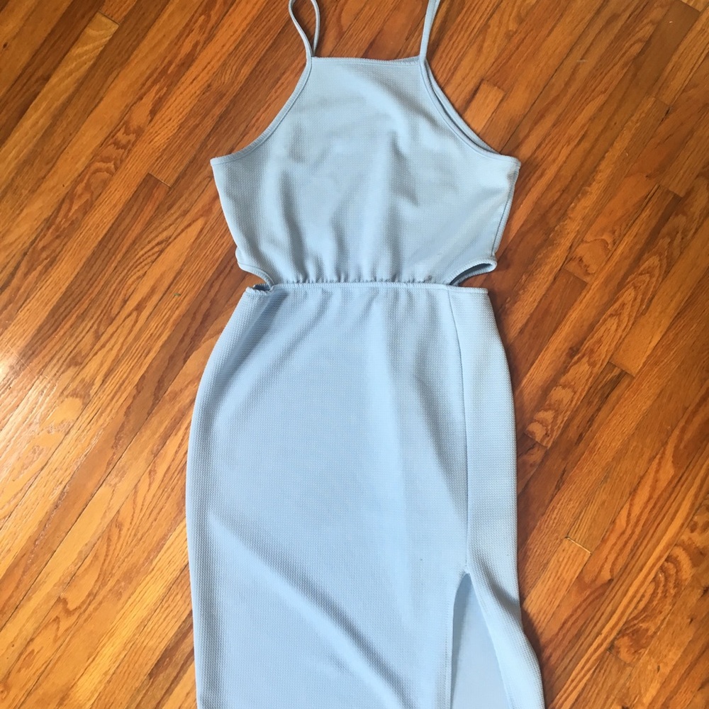 Tight blue dress